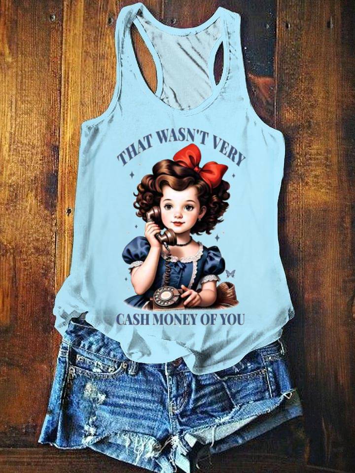 Women's Funny Print Casual Tank Top
