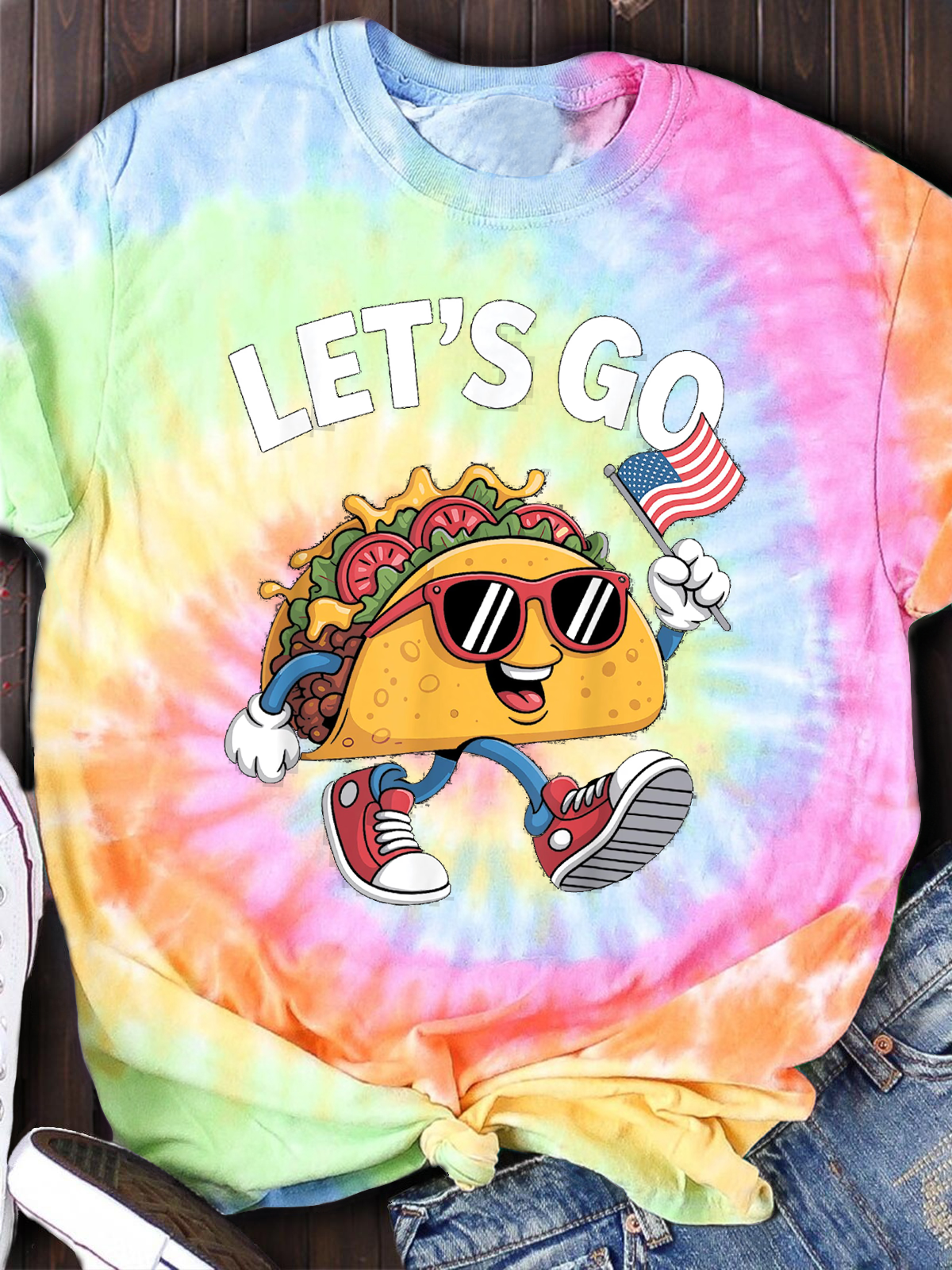 Funny Let¡¯s Go Taco Cute Patriotic 4th of July Shirt