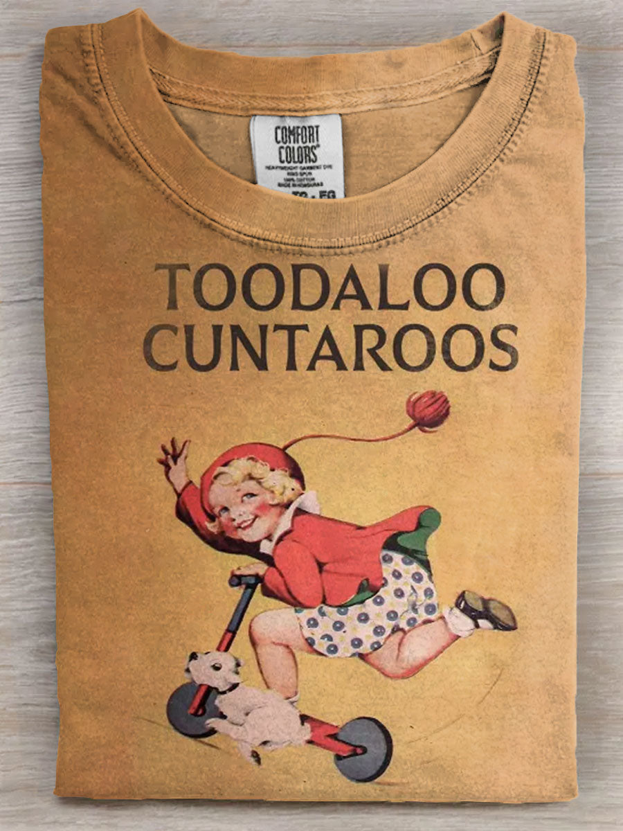 Vintage TOODALOO Art Print Casaul Short SLeeve T-shirt