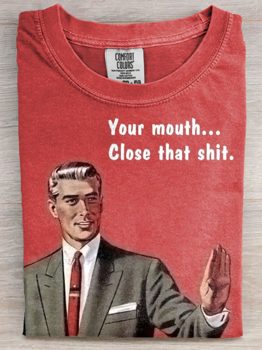 Vintage Funny Art Print Casaul Short Sleeve T-shirt