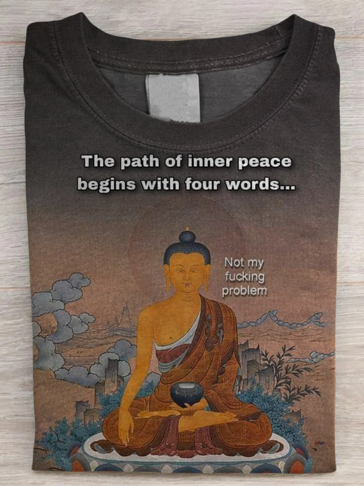 Funny Not My Fucking Problem Print Casual Loose T-Shirt