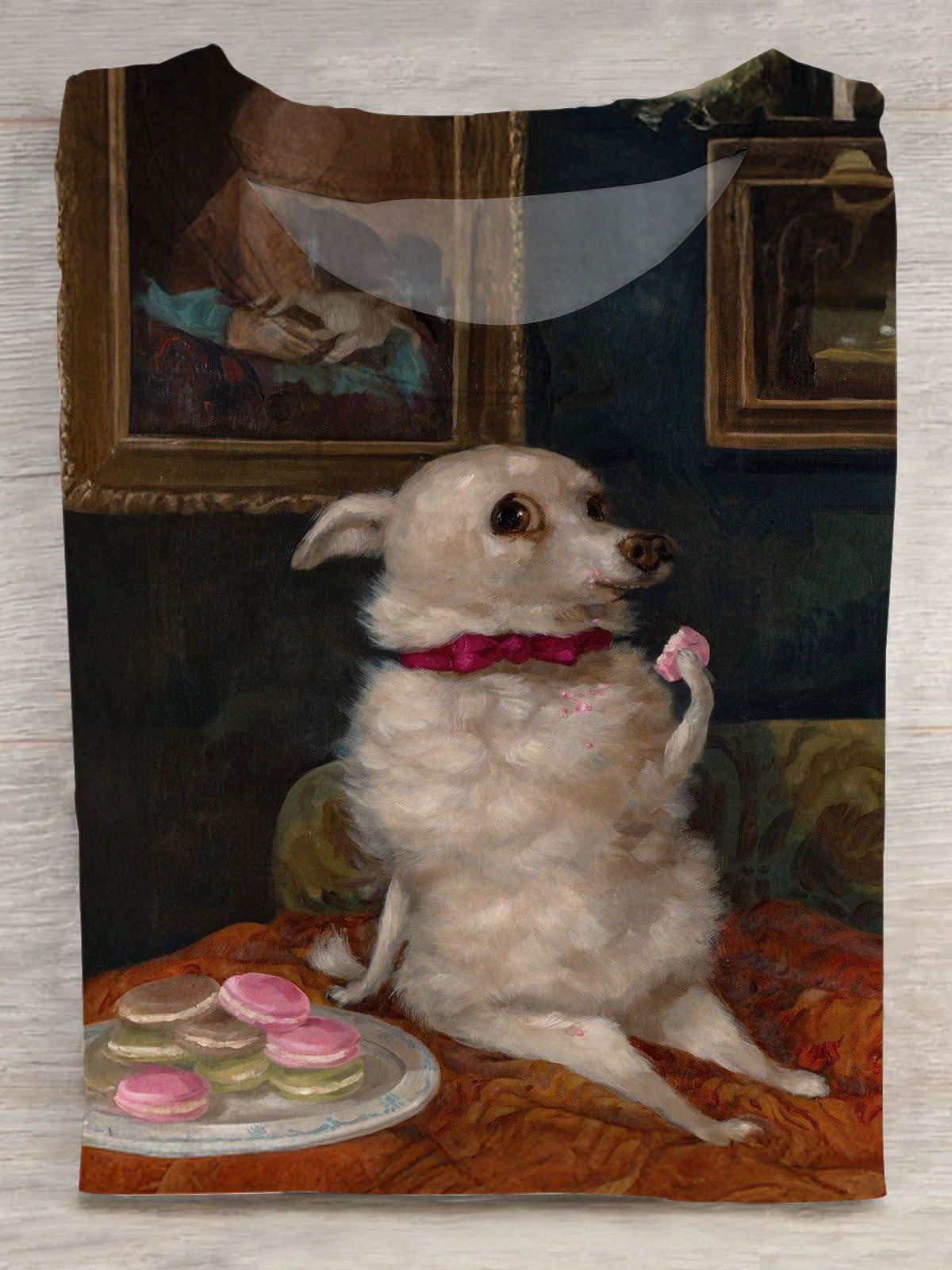 Women's Greedy Dog Pastry Fun Retro Print Casual T-shirt