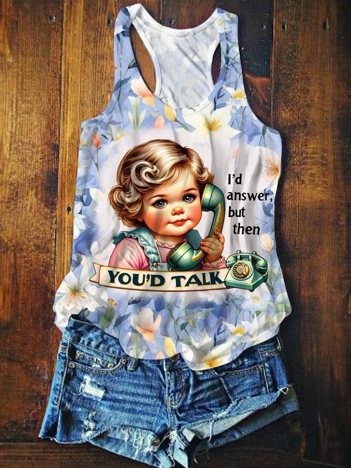 I'd Answer But Then You'd Talk Emoji Print Vest