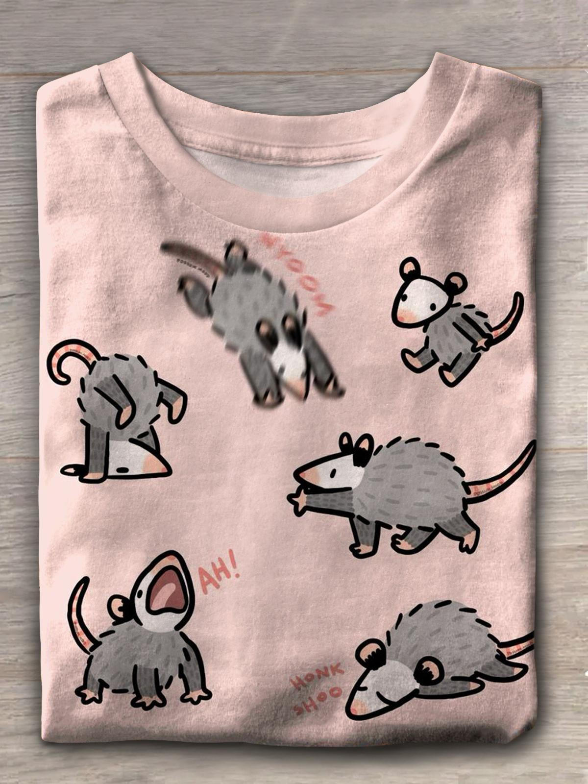 Crazy Opossums Crew Neck T-shirt