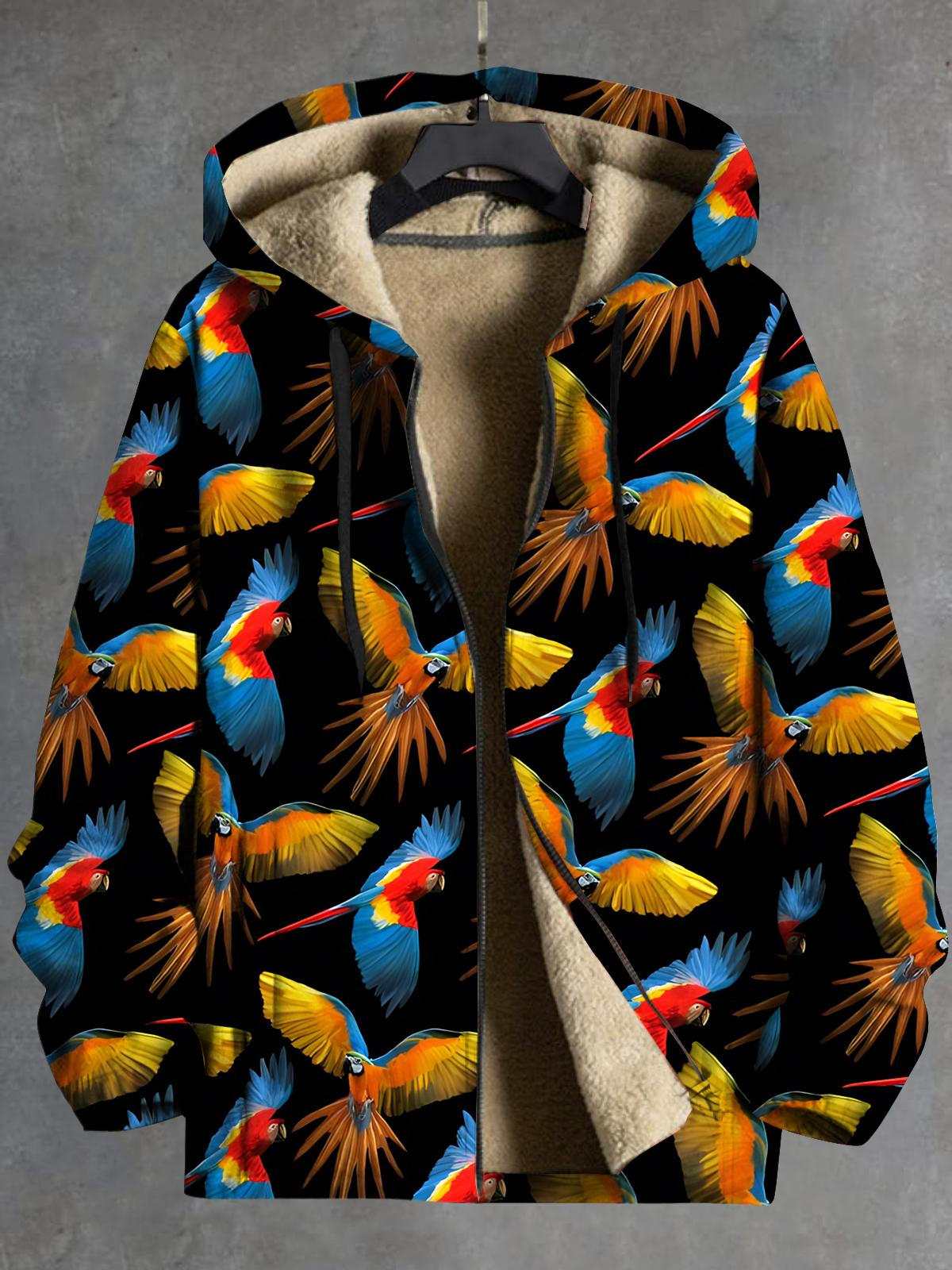 Animal Long Sleeve Hooded Zipper Men's Coat