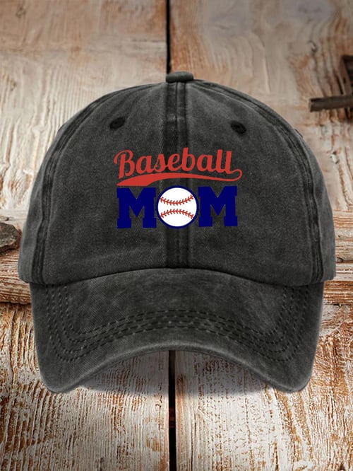 Women's Baseball Mom Print Hat