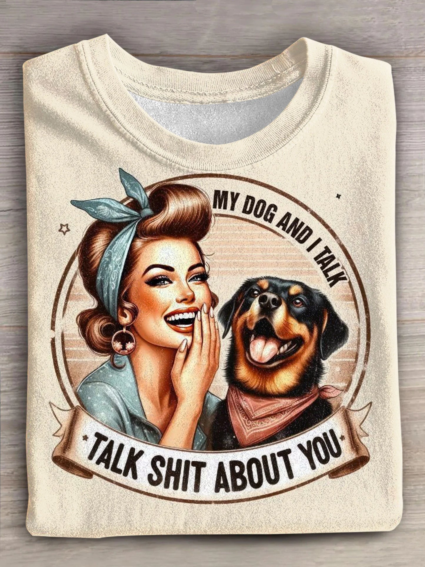 Vintage Funny Art Print Casual T-shirt