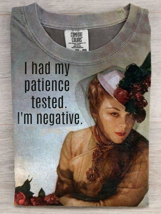 Women's Vintage Funny Print Crew Neck T-shirt