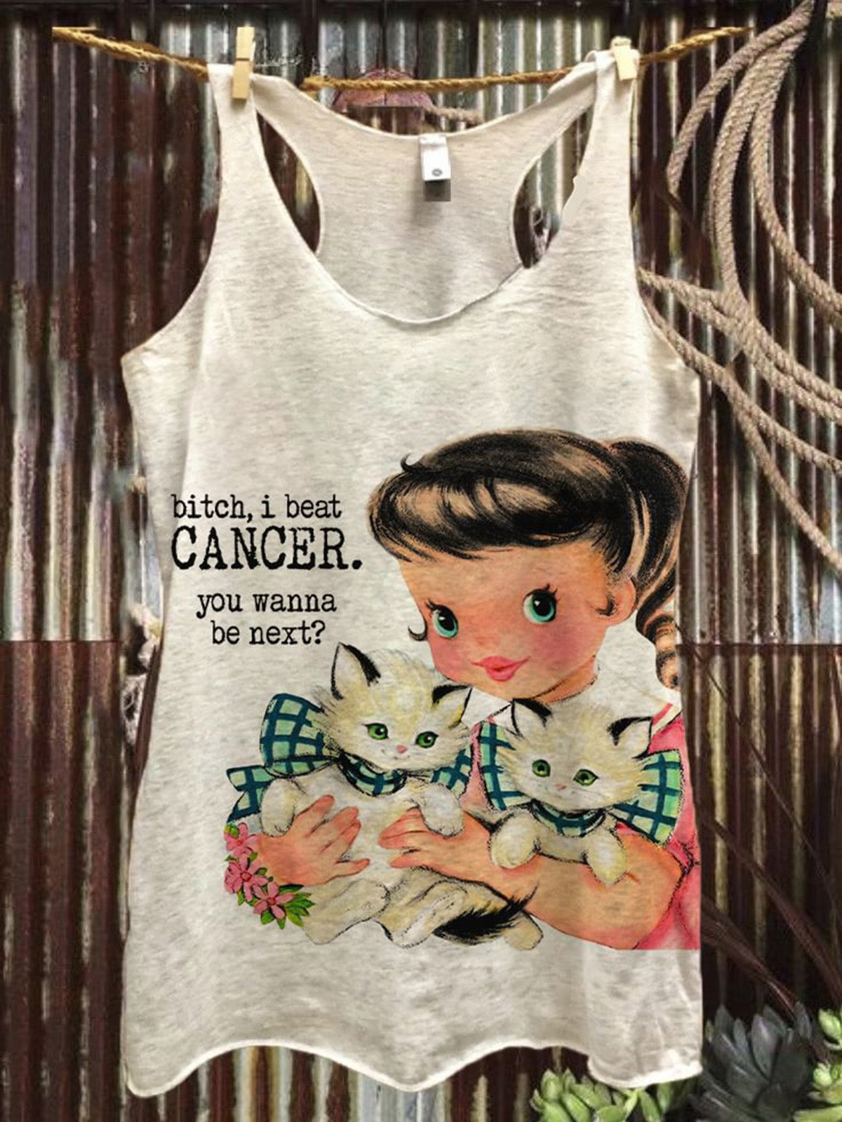 Women's Vintage Funny Print Vest