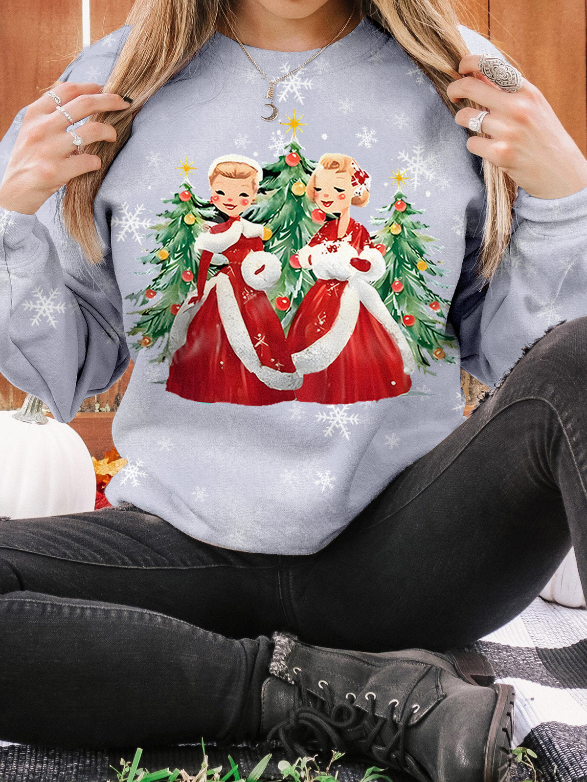 Women's Christmas Print Casual Long Sleeve Top