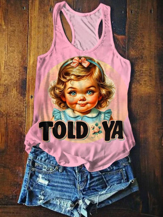 Women's Retro Funny Adult Humor Art Print Tank Top