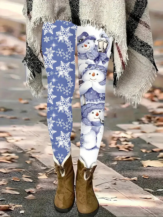 Women's Snowman Christmas Print Leggings