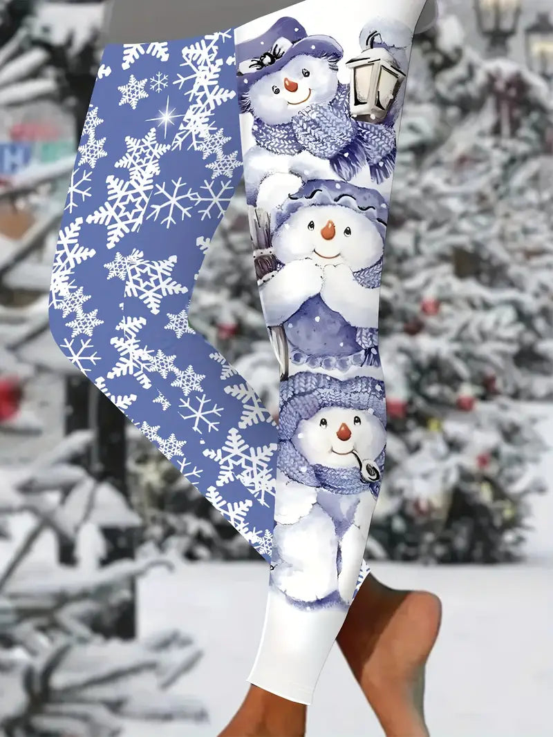 Women's Snowman Christmas Print Leggings