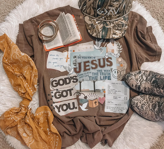 Vintage God's Got You Faith Collage Faith Tee