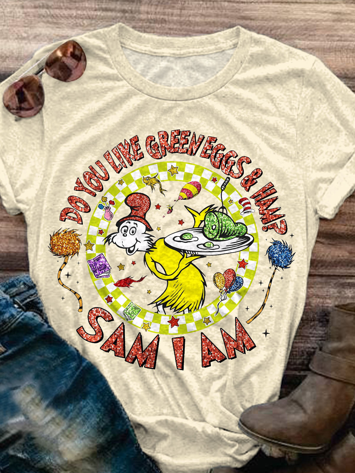 Do You Like Green Eggs & Ham Reading Day Creative Print T-shirt