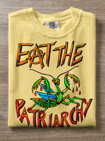 Eat The Patriarchy Fun Mantis Print Casual T-shirt