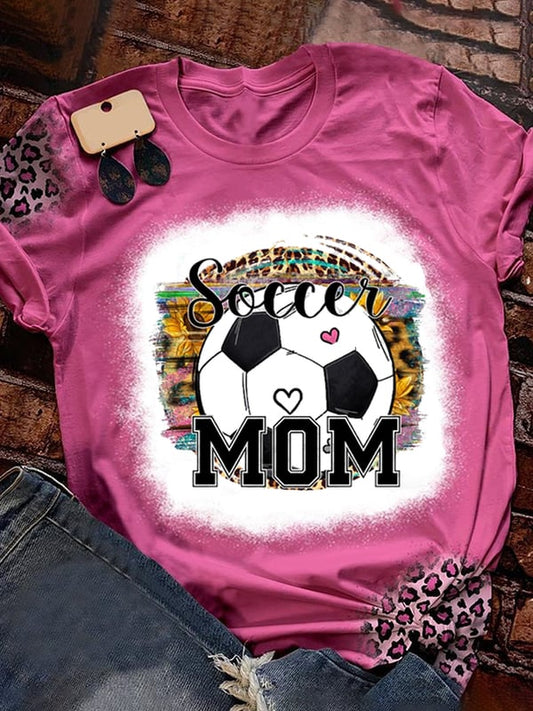 Women's Soccer Print Crew Neck T-shirt