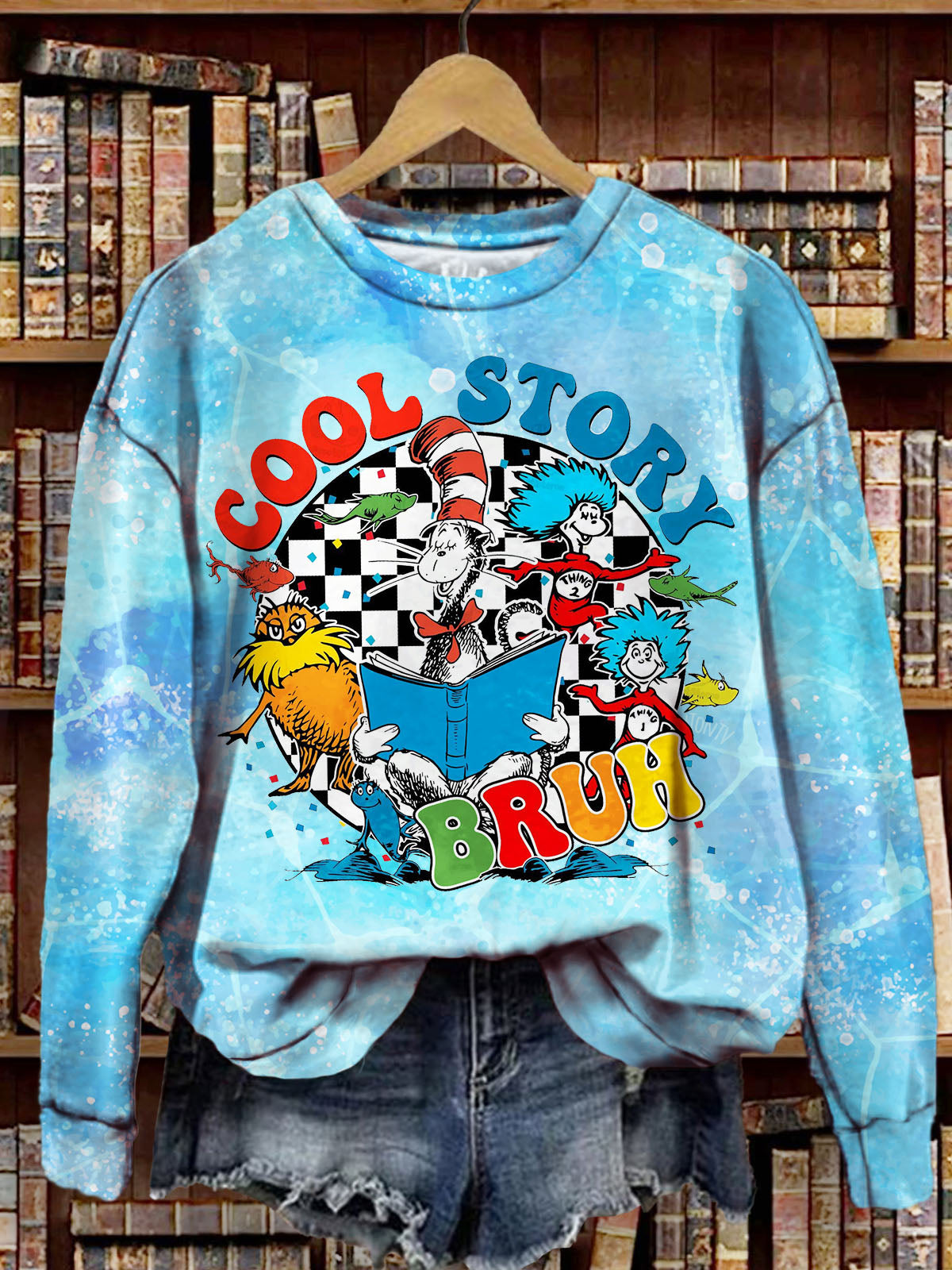 Cool Story Reading Day Story Friendship Print Long Sleeve Top