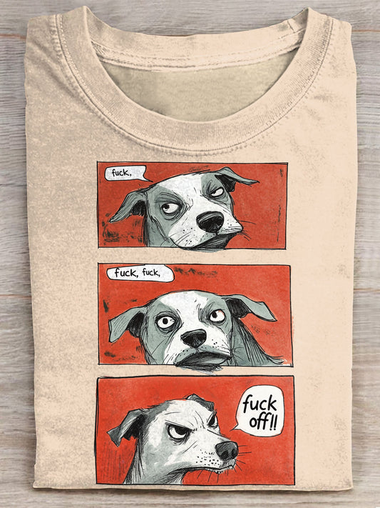 Funny Dog Art Print Casual Short Sleeve T-shirt