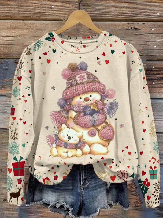 Women's Merry Christmas Print Long Sleeve Top