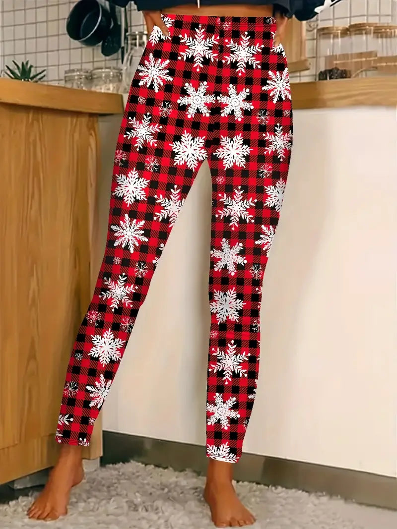 Women's Christmas Snowflake Print Leggings