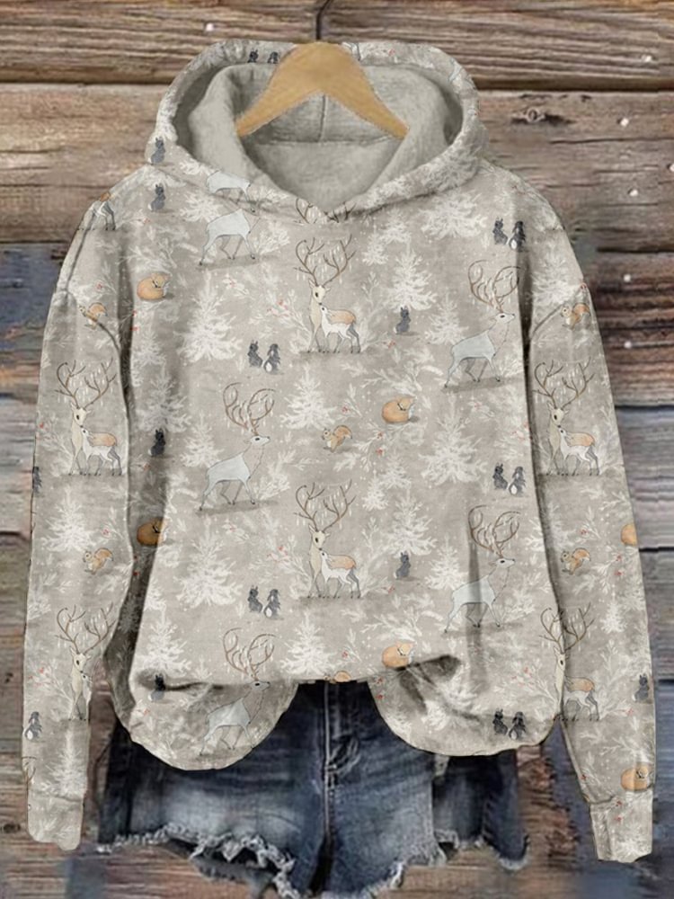 Women's Vintage Woodland Printed Hoodie