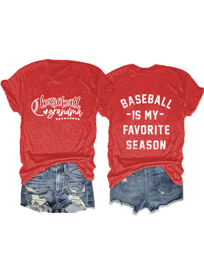 Women's Baseball Is My Favorite Season Print T-shirt