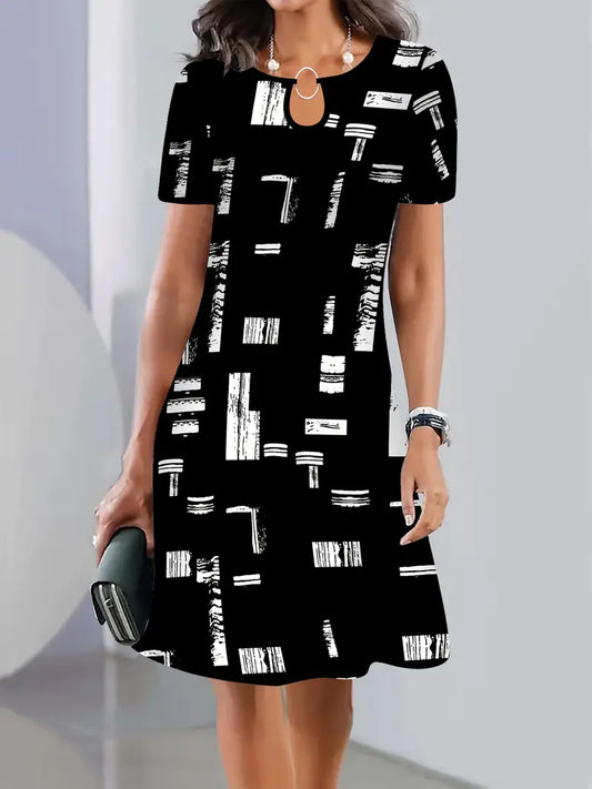 Women's Casual Print Short Sleeve Dress