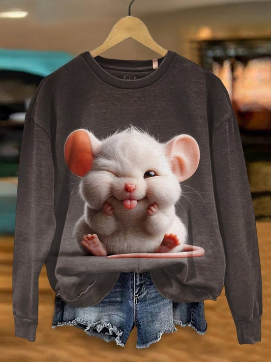 Fun Mouse Art Print Long Sleeve Top