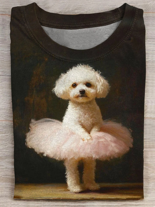 Cute Puppy In Dress Art Print Casual T-shirt