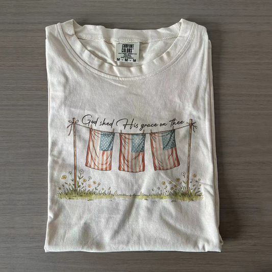 God Shed His Grace On Thee 4th of July Christian Shirt
