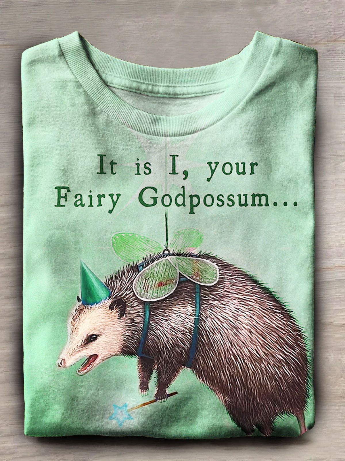 Funny Possum Print Casual Short Sleeve T-Shirt