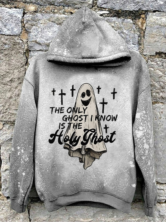 Women's The Only Ghost I Know Is The Holy Ghost Tie Dye Print Hoodie