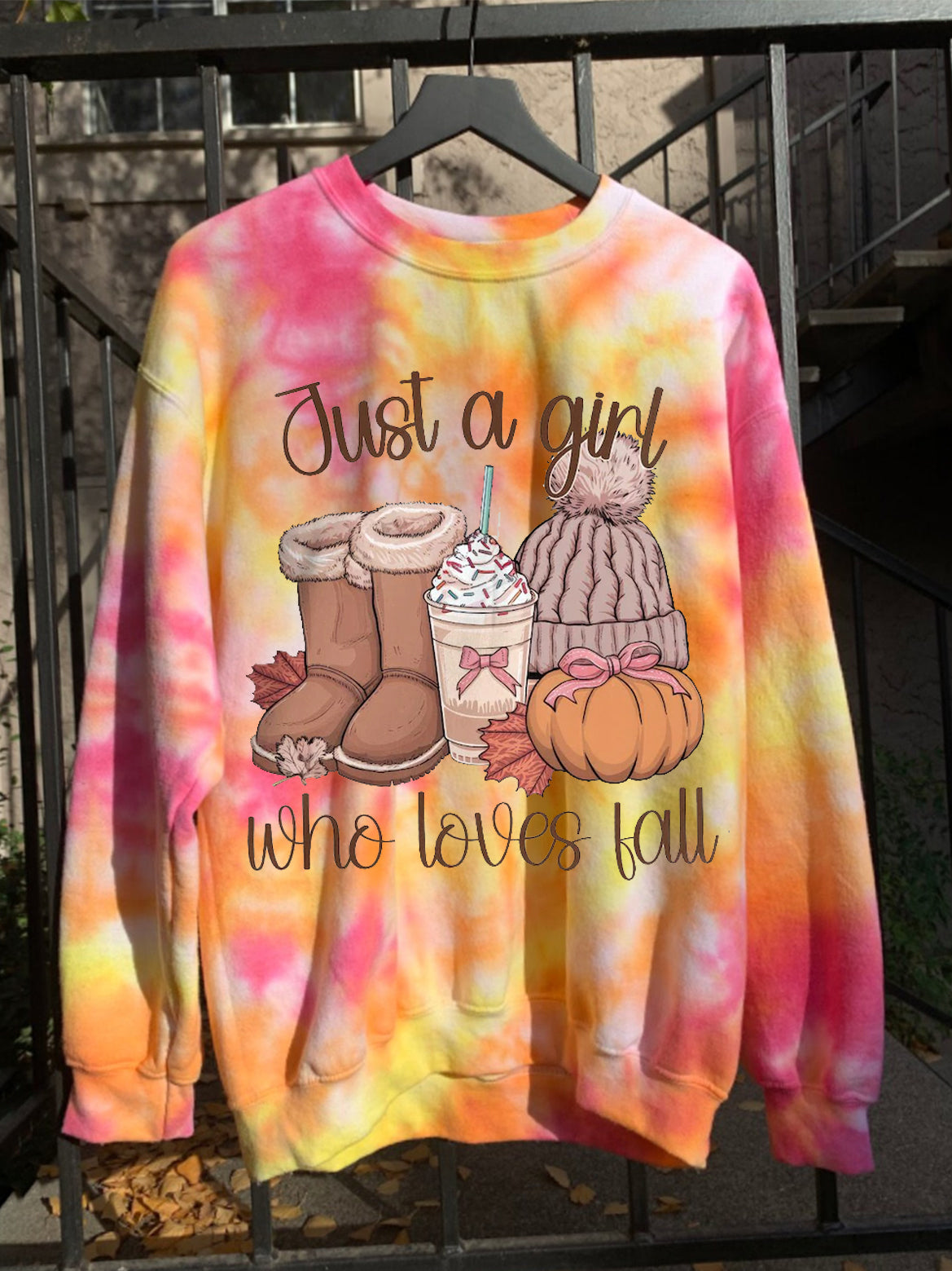 Just A Girl Who Loves Fall Printed Casual Sweatshirt