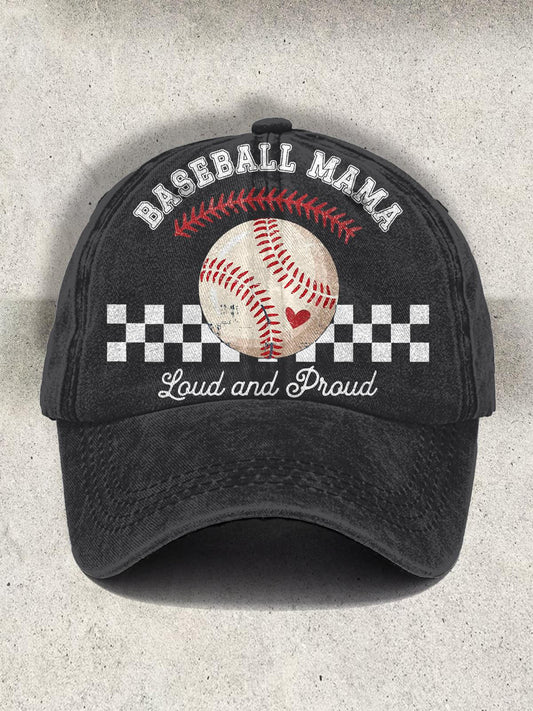 Baseball Mama Laud And Praud Vintage Print Baseball Cap