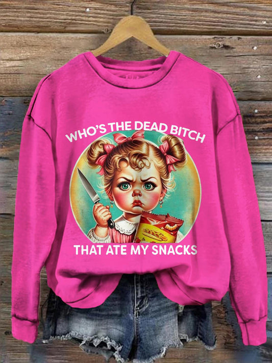 Women's Funny Vintage Print Long Sleeve Top