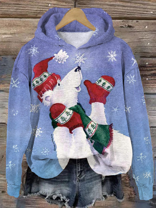 Women's Christmas Snowman Winter Print Casual Long Sleeve Top