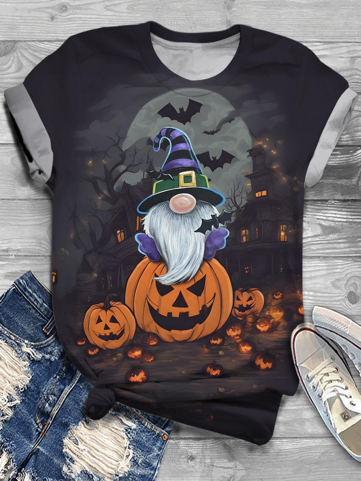 Halloween Gnome Crew Neck T-shirt