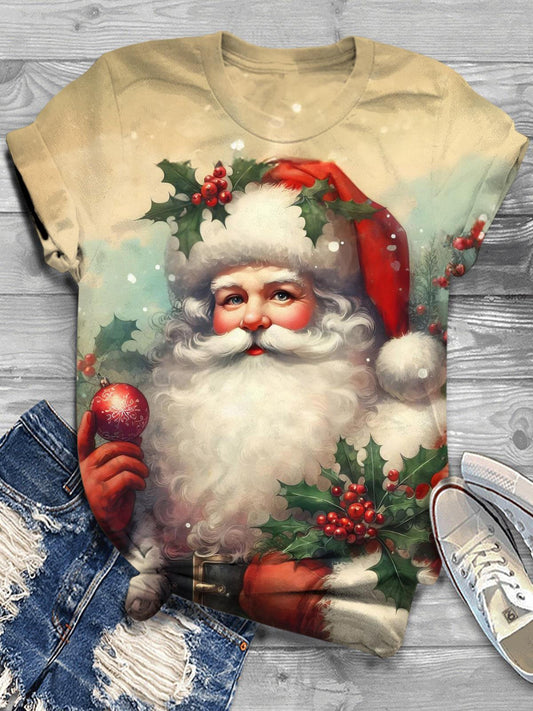 Retro Santa Crew Neck T-shirt