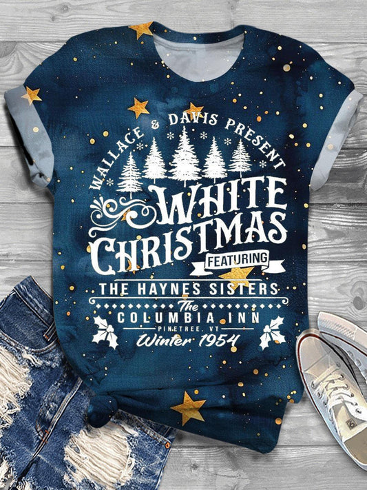 Women's White Christmas Movie 1954 Crew Neck T-shirt