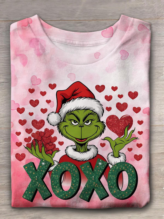 Green Monter Valentines Xoxo Crew Neck T-shirt