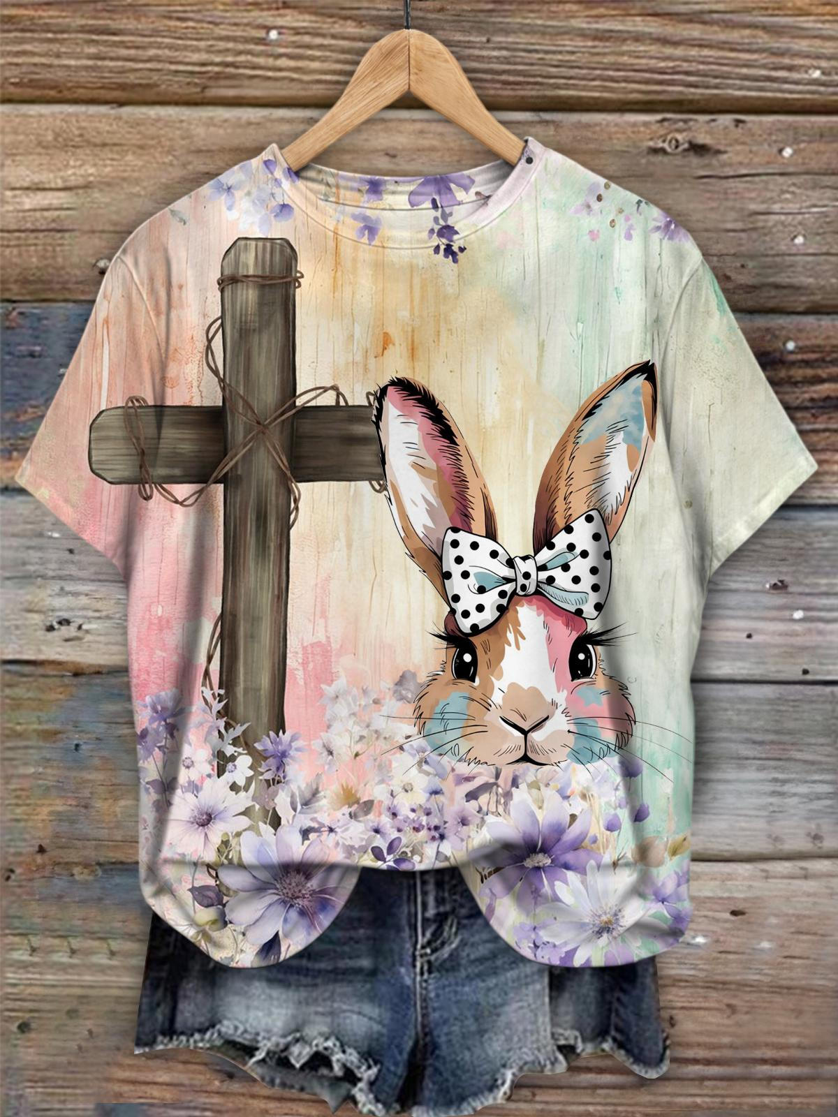 Coquette Bow Bunny Cute Easter T-shirt