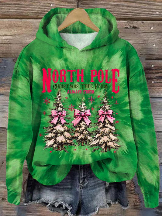 Women's Christmas North Pole Floral Print Casual Long Sleeve Top