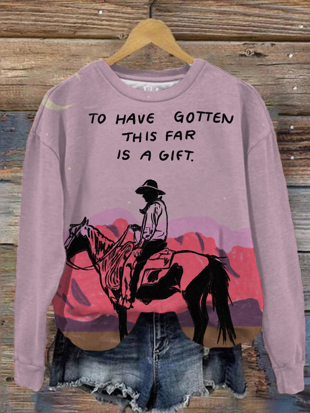 I Have A Dream Is A Gift Printed Long Sleeve Casual Top