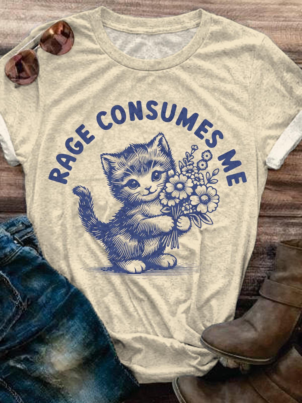 Rage Consumes Me Weirdcore Cat T-shirt