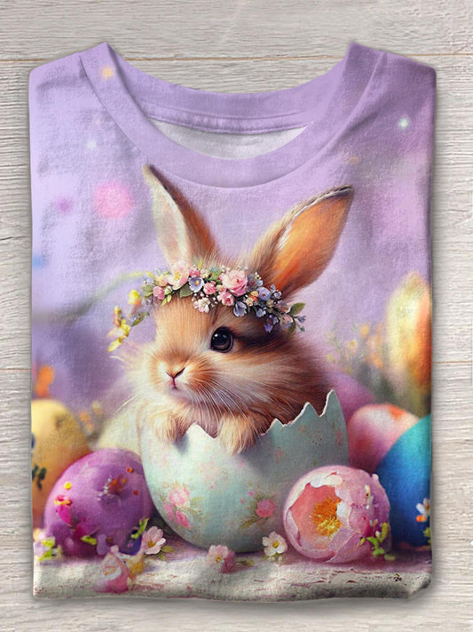 Cute Bunny Easter Crew Neck T-shirt