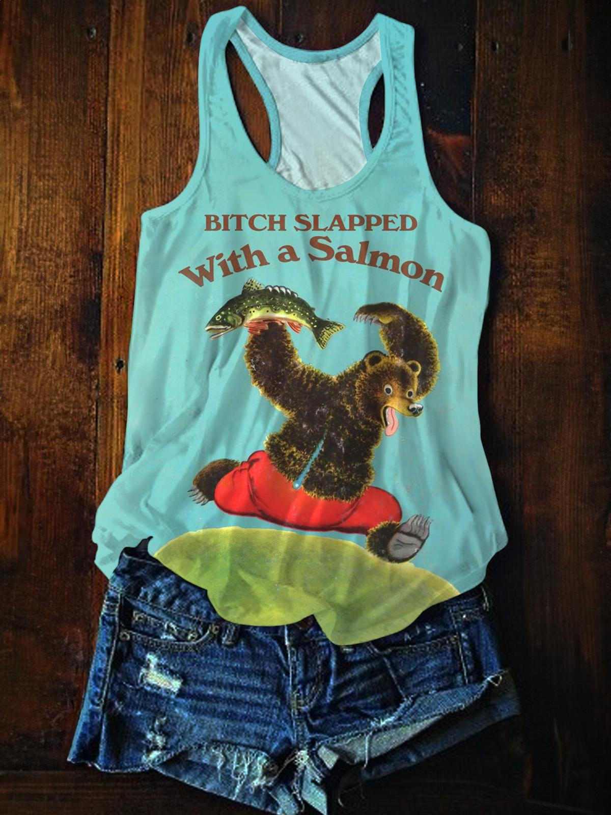 Bitch Slapped Printed Casual Tank Top