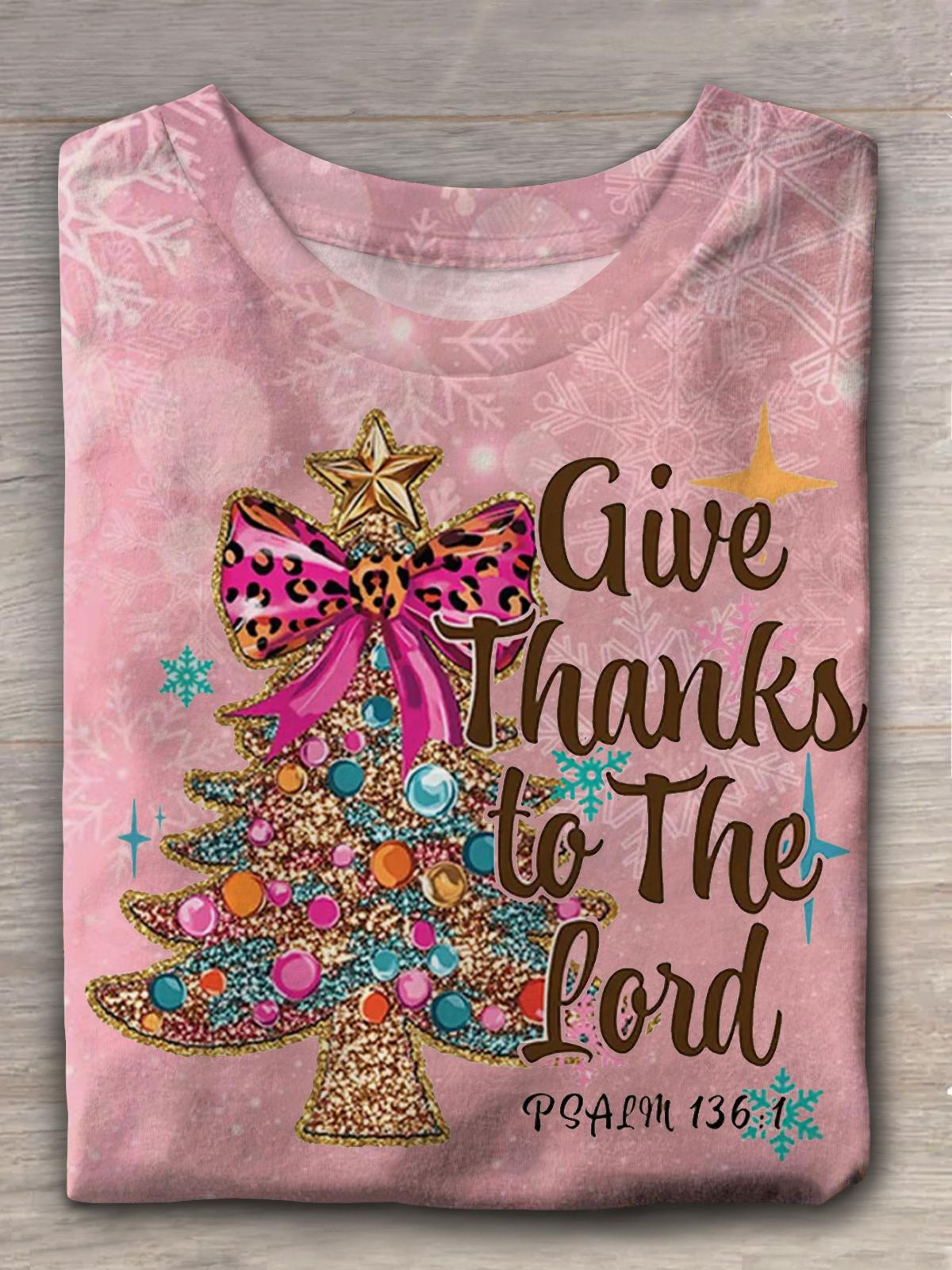 Colored Gemstone Christmas Tree Crew Neck T-shirt