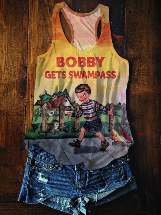 Bobby Gets Swampass Printed Casual Tank Top