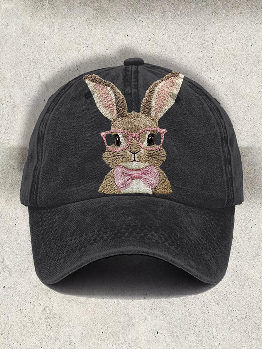 Easter Day Happy Holidays Rabbit Embroidery Print Baseball Cap